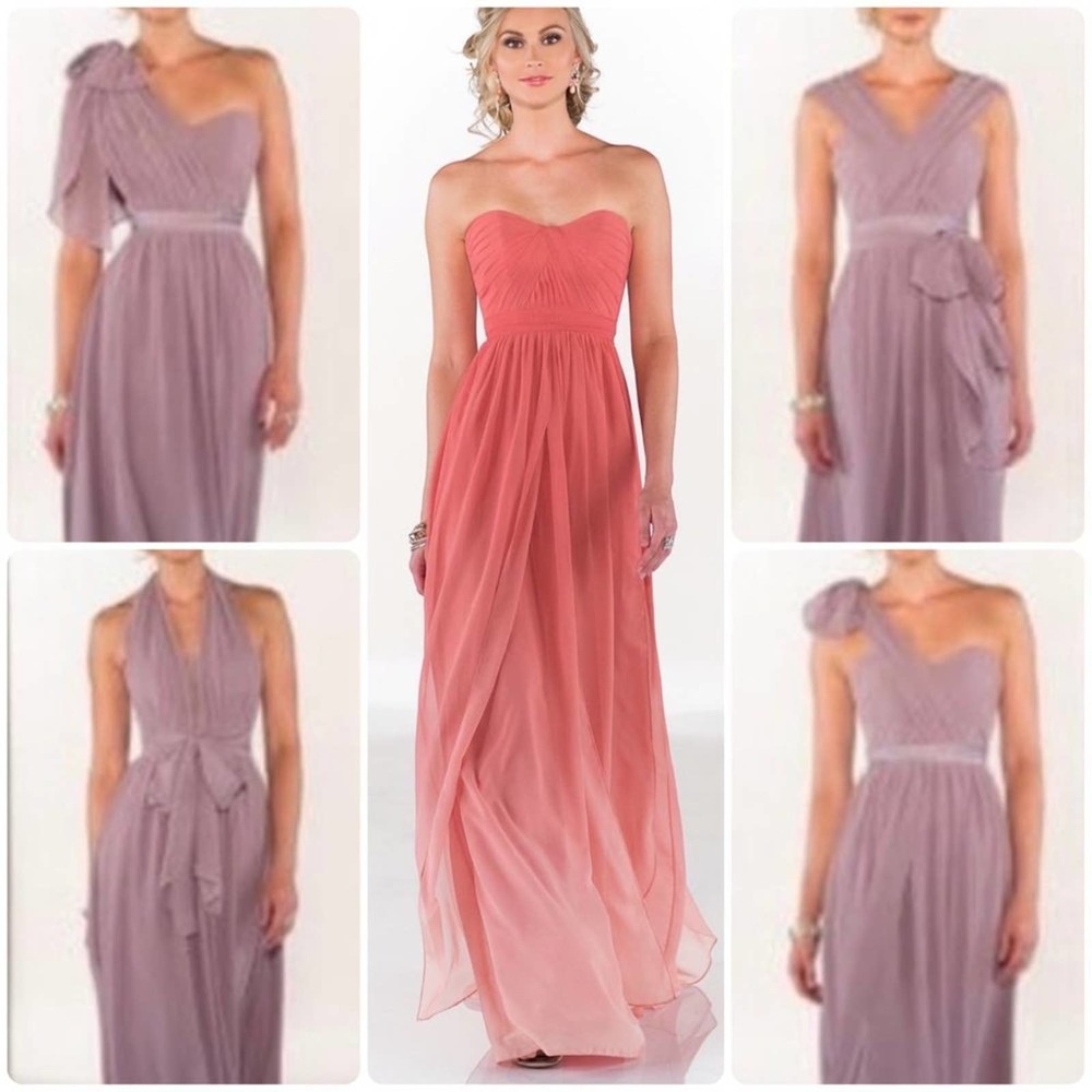 Sorella Vita Maid Your Way Dress size 8 Coral Ombre Convertible Bridesmaid NWT